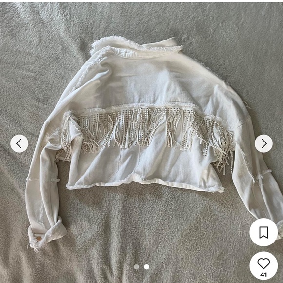 White Fringe Jacket - Picture 2 of 2